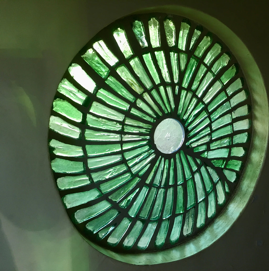 Dalle de Verre 'Palmed Off' panels ~ 0.8 - 1m dia