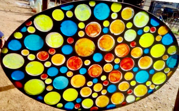 Dalle de Verre 'Bubbles' ~ 0.8x1.6m