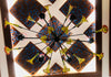 Chandelier 'Serena' 1.8 x 1.2m dia, 8 light cups, yellow w red rim flowers