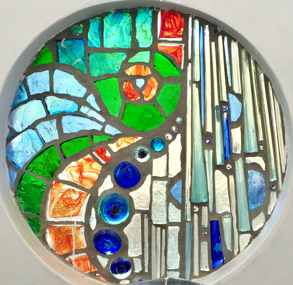 Dalle de Verre 'Maike' panel ~ 1m diameter