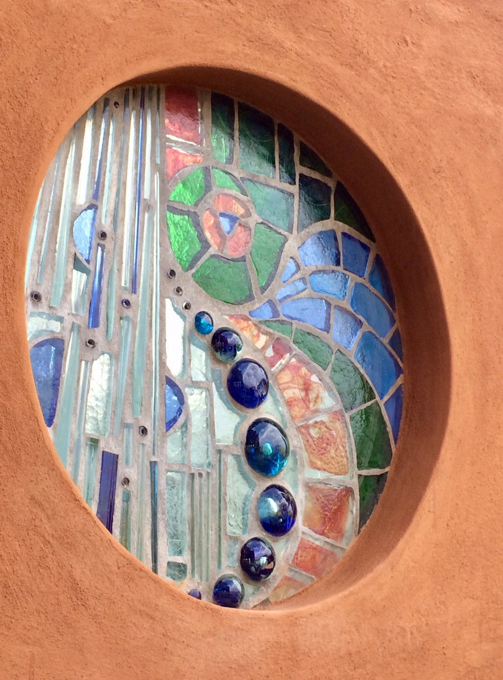 Dalle de Verre 'Maike' panel ~ 1m diameter