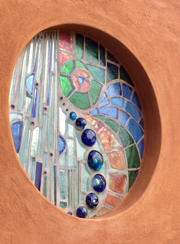 Dalle de Verre 'Maike' panel ~ 1m diameter