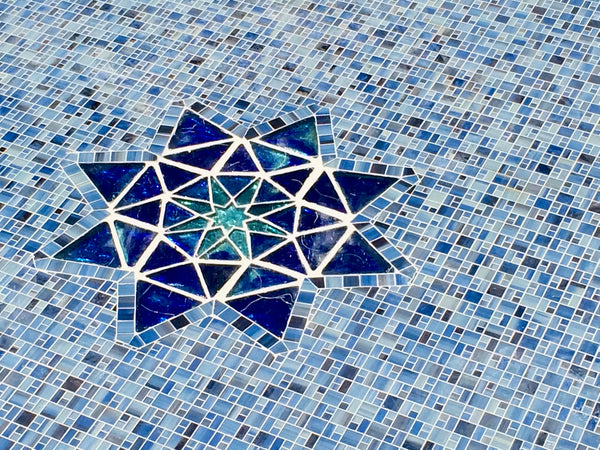 Dalle de Verre 'Starry' pool inserts