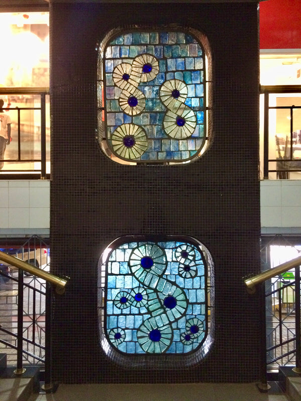 Dalle de Verre 'Wheels Of Commerce' panels