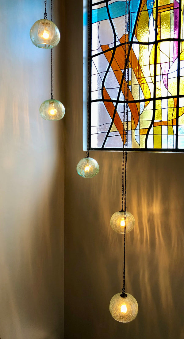 Chandelier 'Crackle Balls' hanging cluster