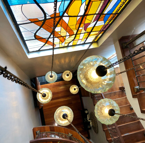 Chandelier 'Crackle Balls' hanging cluster