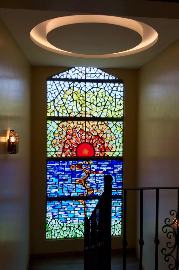 Dalle de Verre 'Upon Reflection' ~ 3.2m x 1m