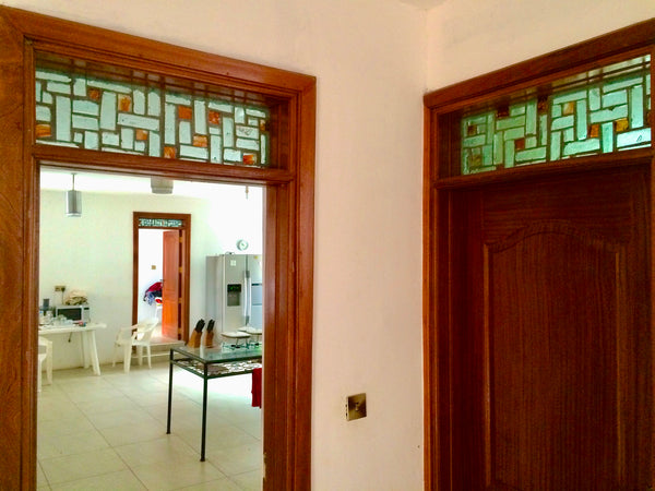 Dalle de Verre ‘Crossblock’ door accent