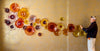 Wall art 'Aubergine & Tangerine' ~ 0.8 x 6m