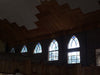 Dalle de Verre 'St. Francis Church', Karen - facade cross, window crowns & main entry surround.