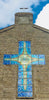 Dalle de Verre 'St. Francis Church', Karen - facade cross, window crowns & main entry surround.
