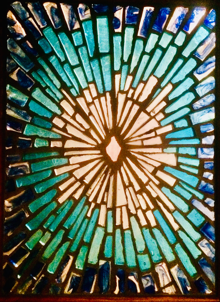 Dalle de Verre 'Burst' 2 panels ~ 0.8 x 0.6m