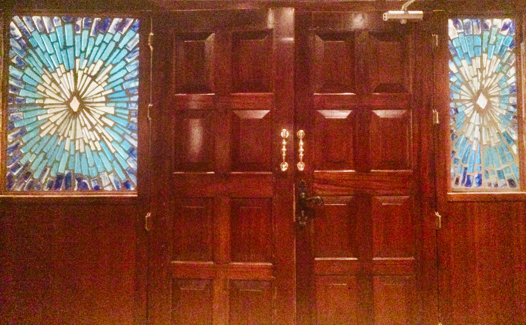 Dalle de Verre 'Burst' 2 panels ~ 0.8 x 0.6m