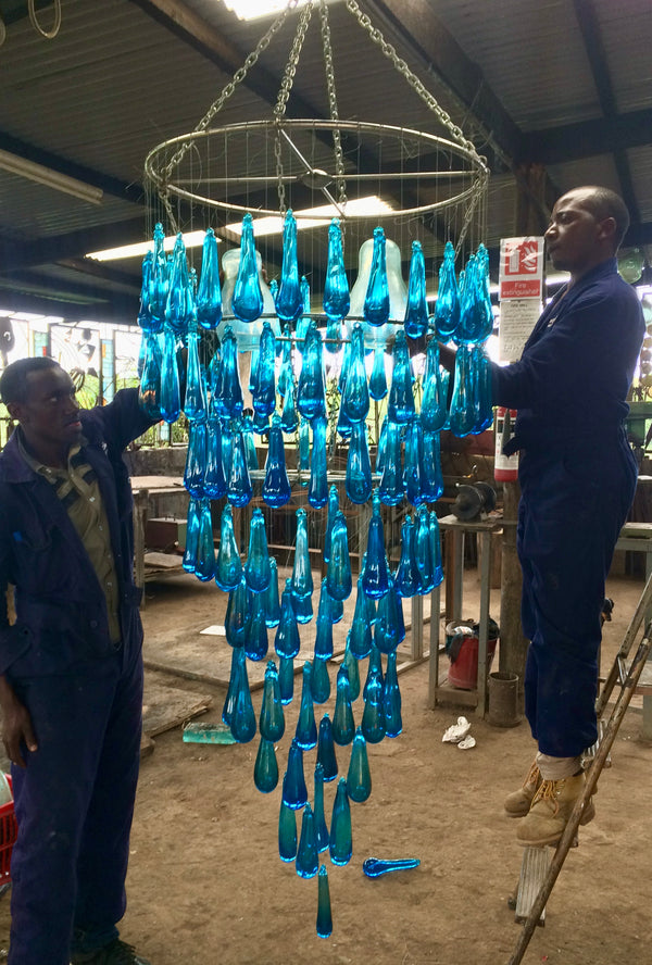 Chandelier 'Turquoise Drops' 2m x 0.8m