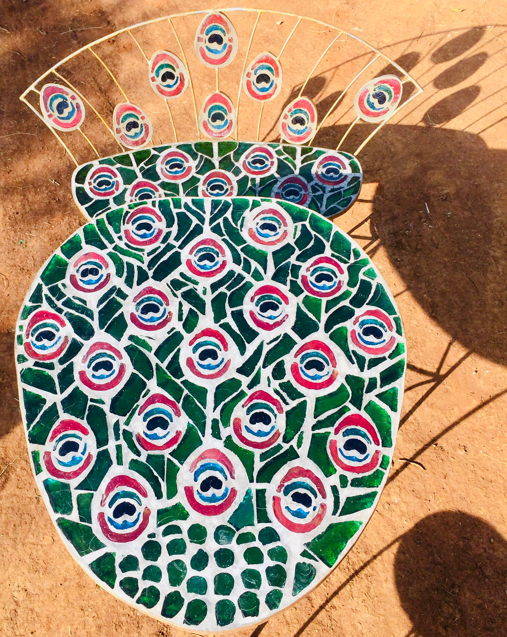 Dalle De Verre table & chair set - 'Peacock'