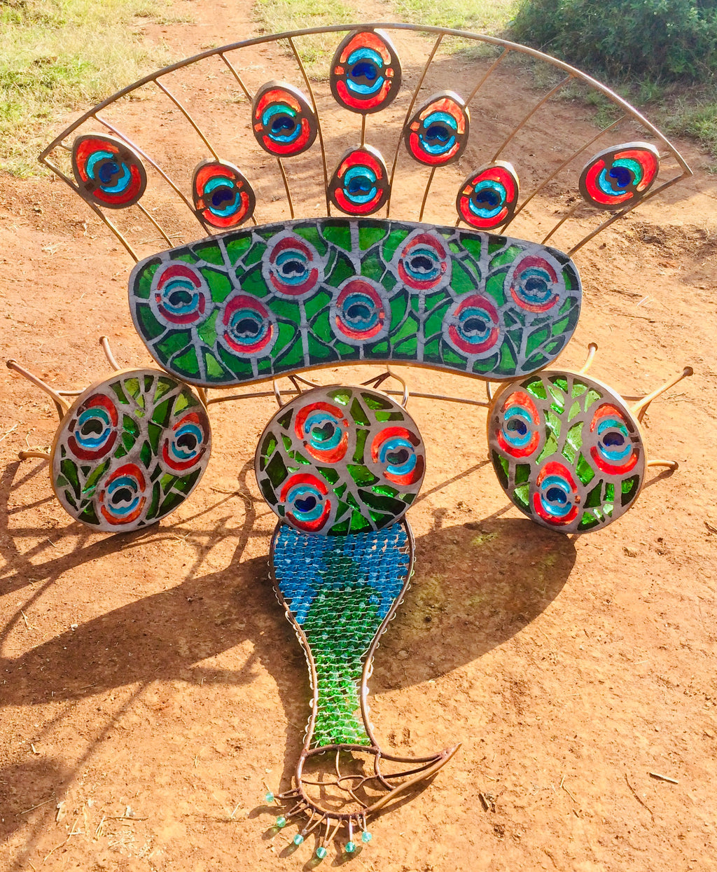 Dalle De Verre table & chair set - 'Peacock'