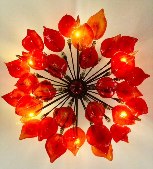 Chandelier 'Anthurium' 30 blown leaves