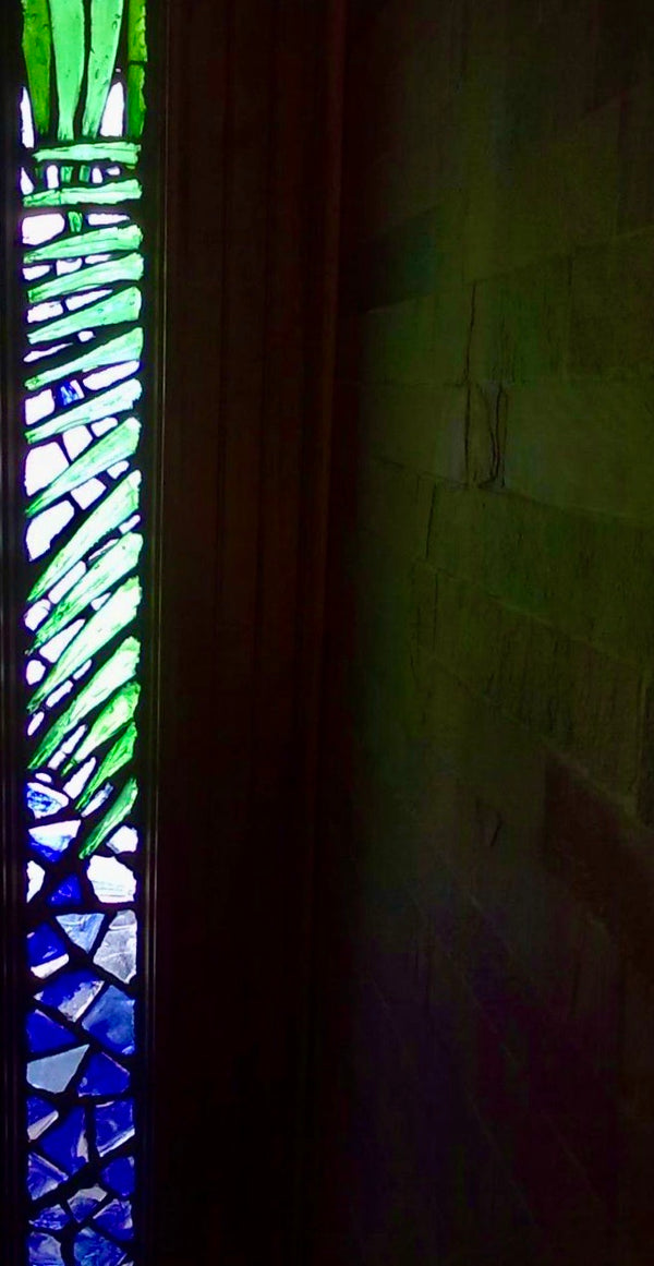 Dalle de Verre ‘Palmetto’ door accent