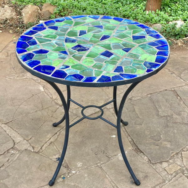 Dalle de Verre table ~ 75cm diameter, 77cm high