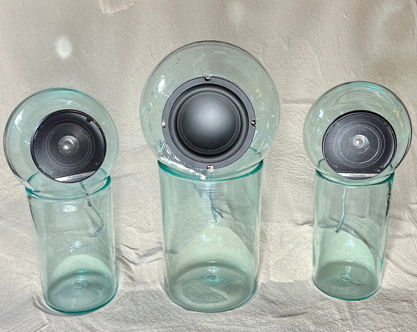 Blown glass - bluetooth speaker set