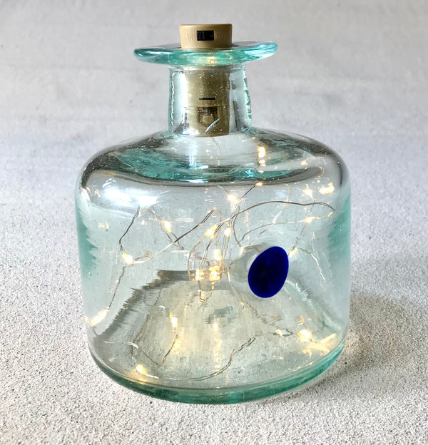 Blown glass - bottle with LED lights