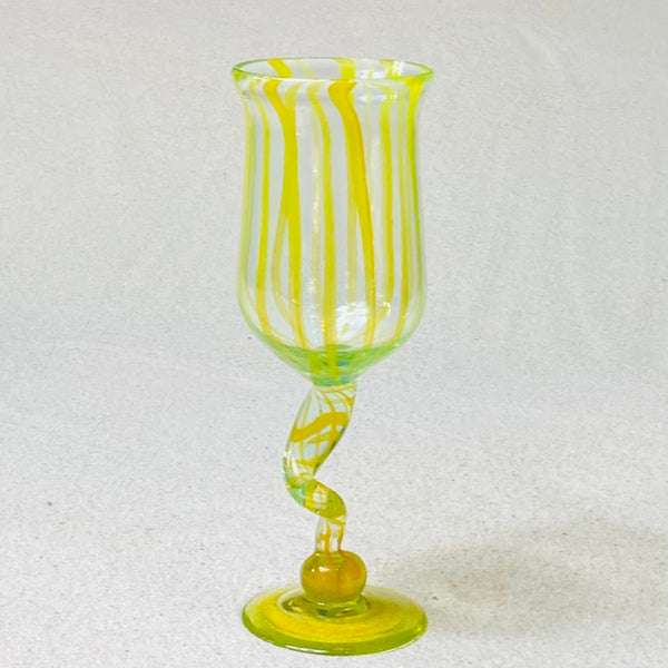 Blown glass - goblet (tall wine twist stem)