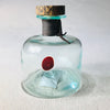 Blown glass - bottle with leather webbing & palm wood stopper