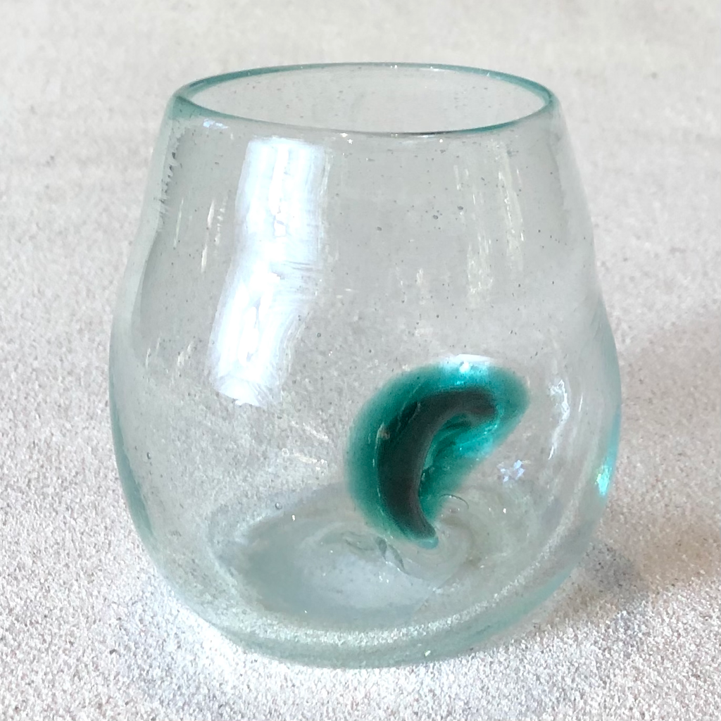 Blown glass - ‘Thumb’ler (short round dimple tumbler) ~ 300ml